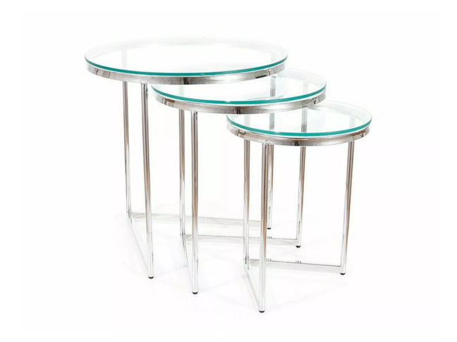 Stiklinis kavos staliukų rinkinys TRINITY Stiklinis kavos staliukų rinkinys TRINITY