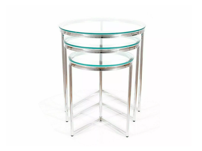 Stiklinis kavos staliukų rinkinys TRINITY 2 Stiklinis kavos staliukų rinkinys TRINITY 2