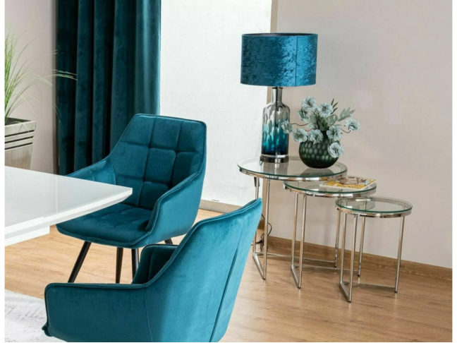 Stiklinis kavos staliukų rinkinys TRINITY 4