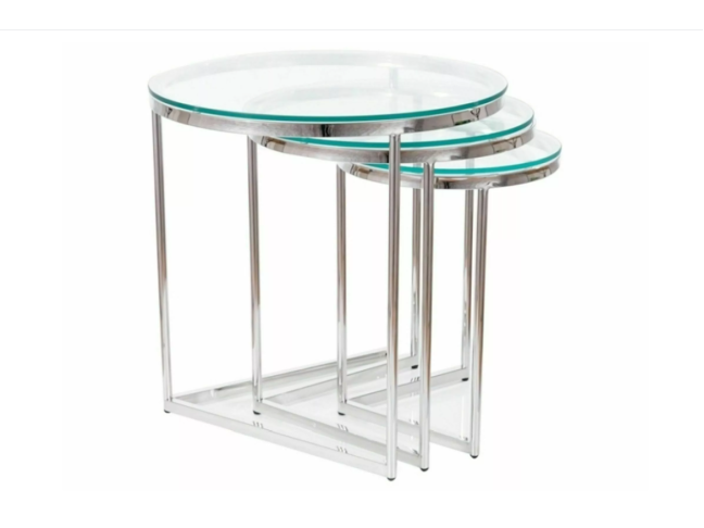 Stiklinis kavos staliukų rinkinys TRINITY 1