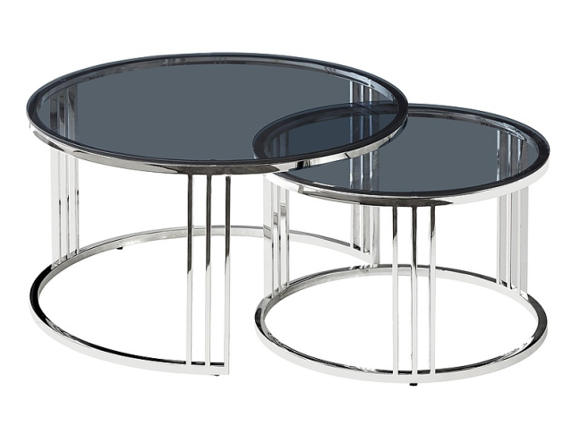 Stiklinis kavos staliukų rinkinys VIENNA Stiklinis kavos staliukų rinkinys VIENNA