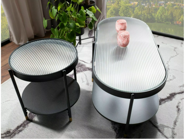 Stiklinis žurnalinis staliukas LAGUNA B 3