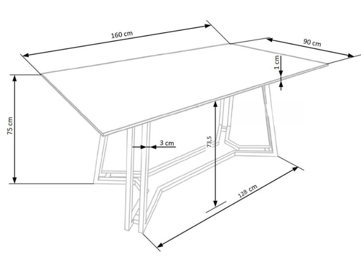 Stiklinis valgomojo stalas KONAMI 11