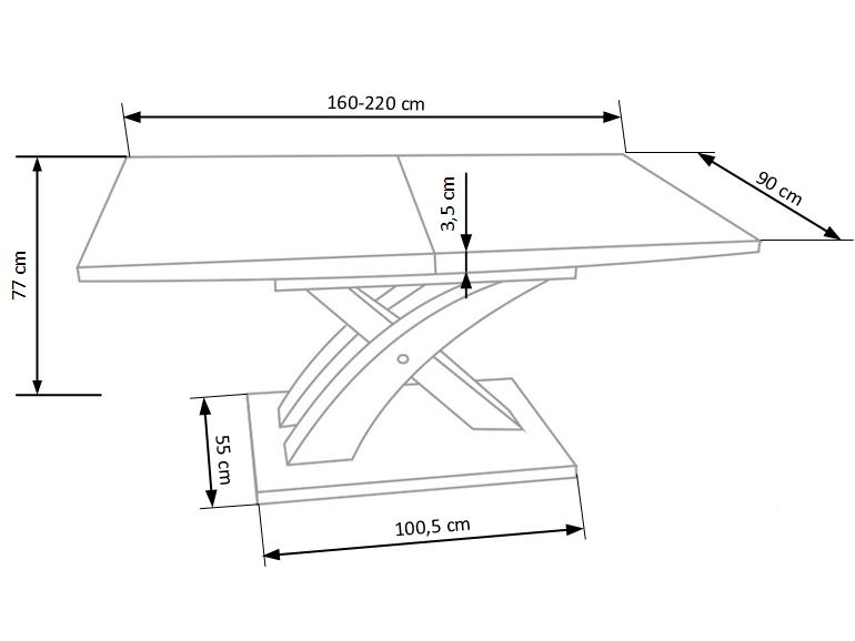 Išskleidžiamas stalas SANDOR 4 Išskleidžiamas stalas SANDOR 4