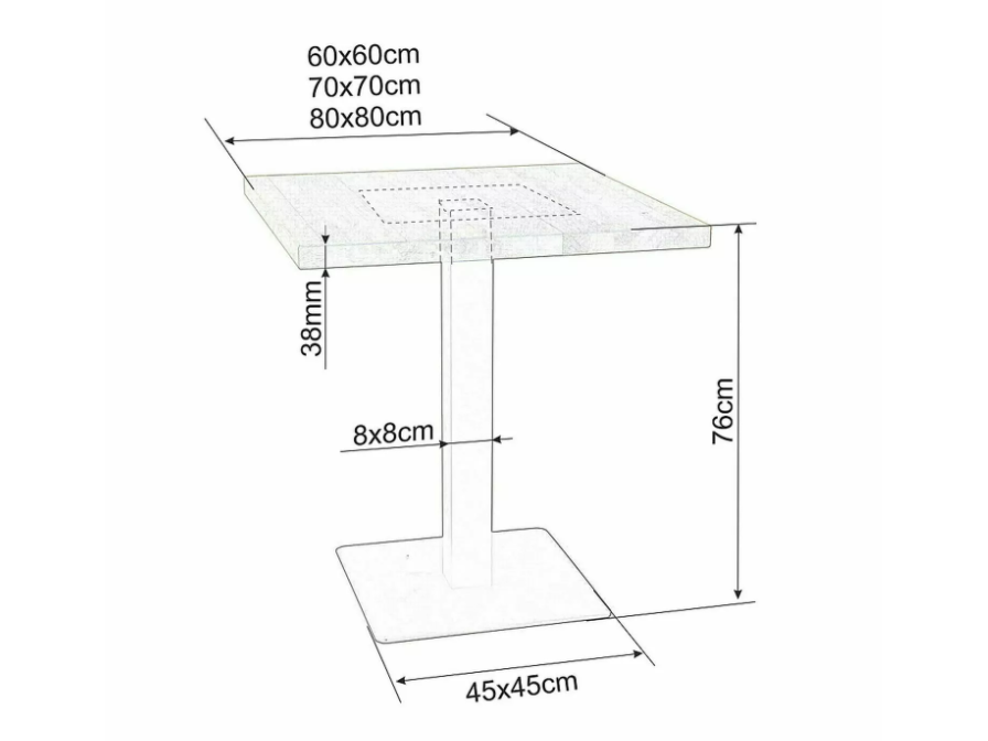 Stalas PURO 80x80 2 Stalas PURO 80x80 2