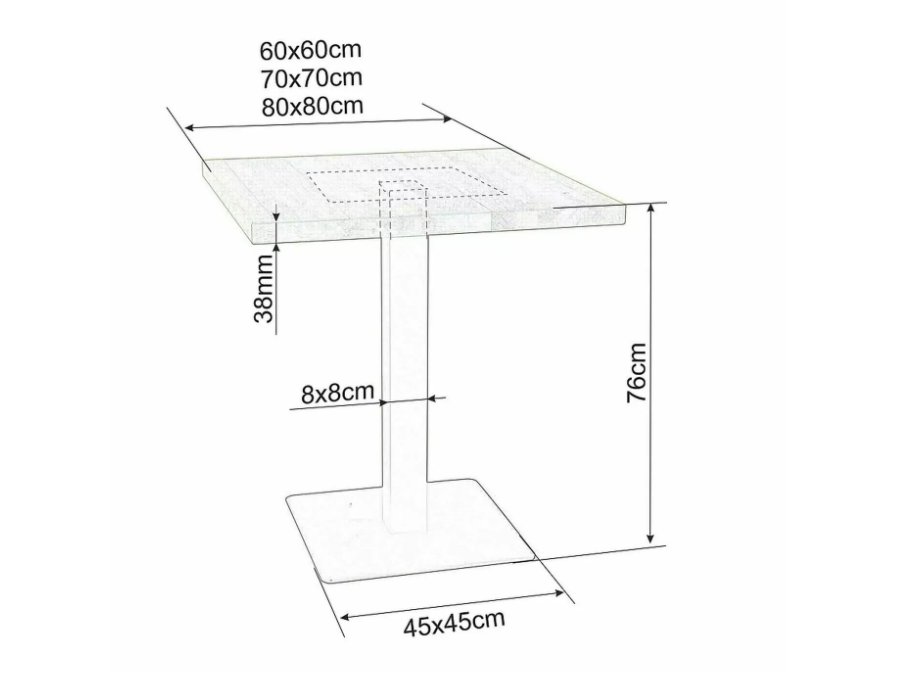 Stalas PURO 60x60 LAMINATAS 2
