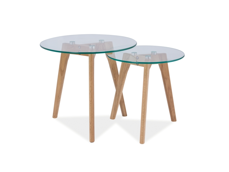 Stiklinis kavos staliukų rinkinys OSLO L2