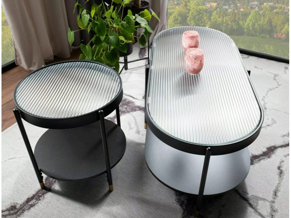 Stiklinis žurnalinis staliukas LAGUNA B 3