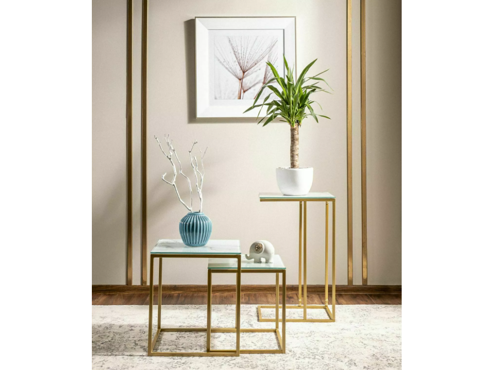 Stiklinis kavos staliukų rinkinys GLORIA II 3