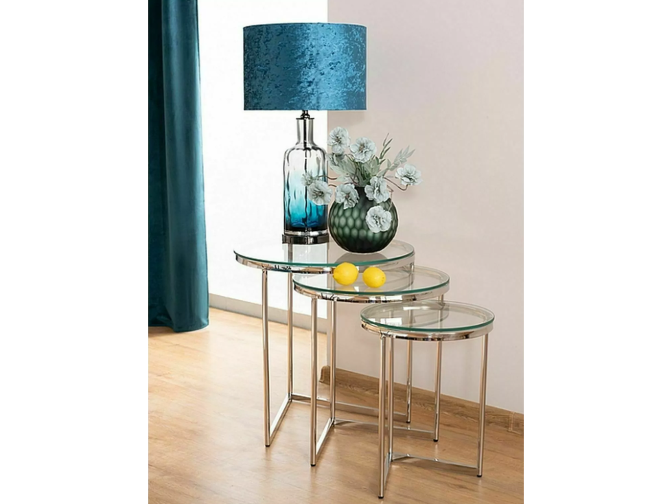 Stiklinis kavos staliukų rinkinys TRINITY 3 Stiklinis kavos staliukų rinkinys TRINITY 3