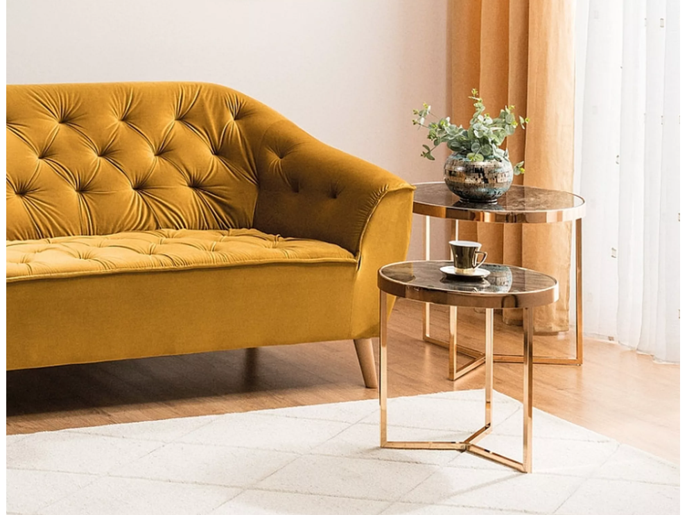 Stiklinis kavos staliukų rinkinys DELIA II 2 Stiklinis kavos staliukų rinkinys DELIA II 2