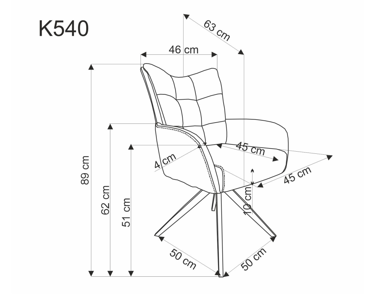 Sukamoji kėdė K-540 16 Sukamoji kėdė K-540 16