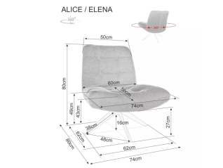 Sukamas fotelis ALICE BREGO