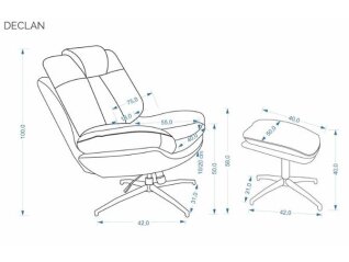 Sukamas fotelis su pakoju DECLAN