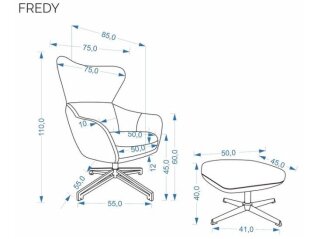 Sukamas fotelis su pakoju FREDY
