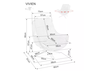 Sukamas fotelis VIVIEN VELVET