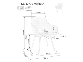Sukamoji kėdė SERVIO VELVET