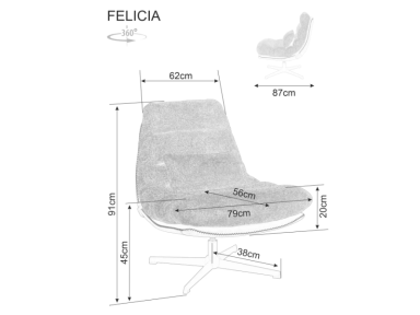 Sukamas fotelis FELICIA RAVEN Sukamas fotelis FELICIA RAVEN
