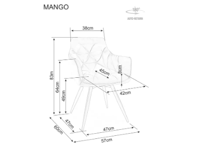 Sukamoji kėdė MANGO VELVET 3