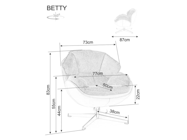 Sukamas fotelis BETTY 7 Sukamas fotelis BETTY 7