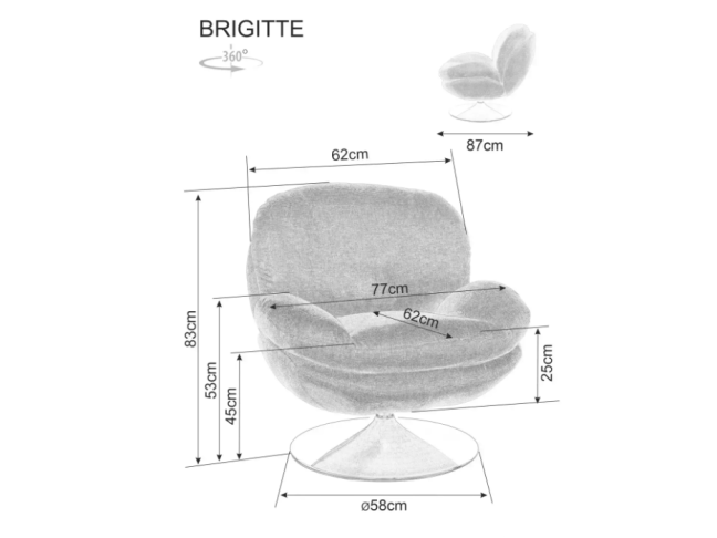 Sukamas fotelis BRIGITTE BREGO 4 Sukamas fotelis BRIGITTE BREGO 4