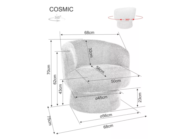 Sukamas fotelis COSMIC RAVEN 4