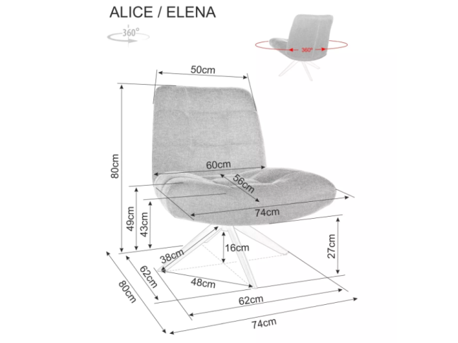 Sukamas fotelis ELENA BREGO 3
