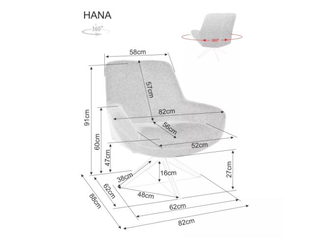 Sukamas fotelis HANA BREGO 3