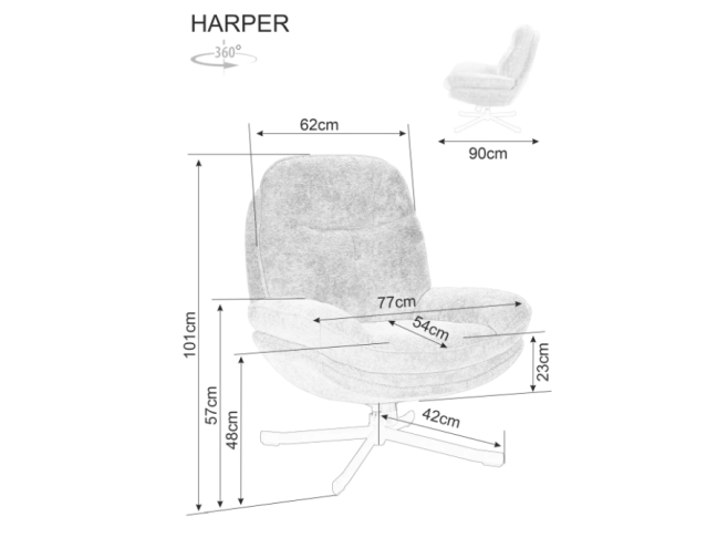 Sukamas fotelis HARPER 4