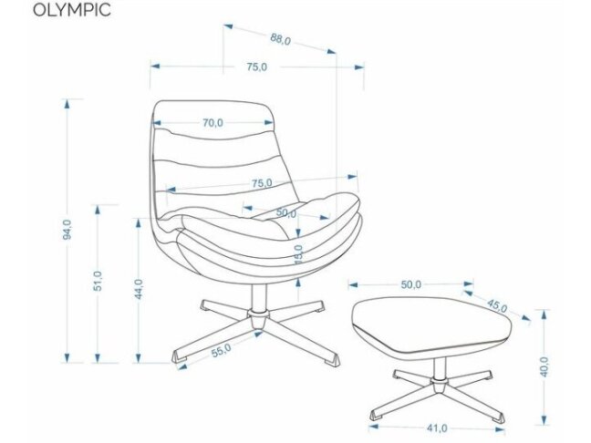 Sukamas fotelis su pakoju OLYMPIC 2