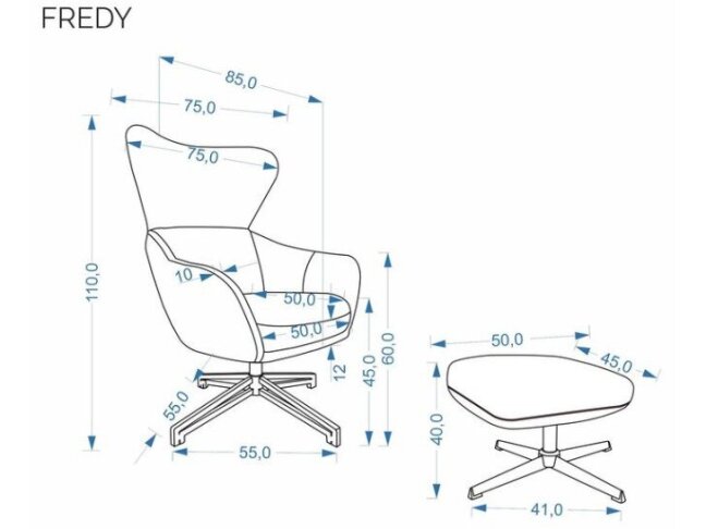 Sukamas fotelis su pakoju FREDY 2 Sukamas fotelis su pakoju FREDY 2