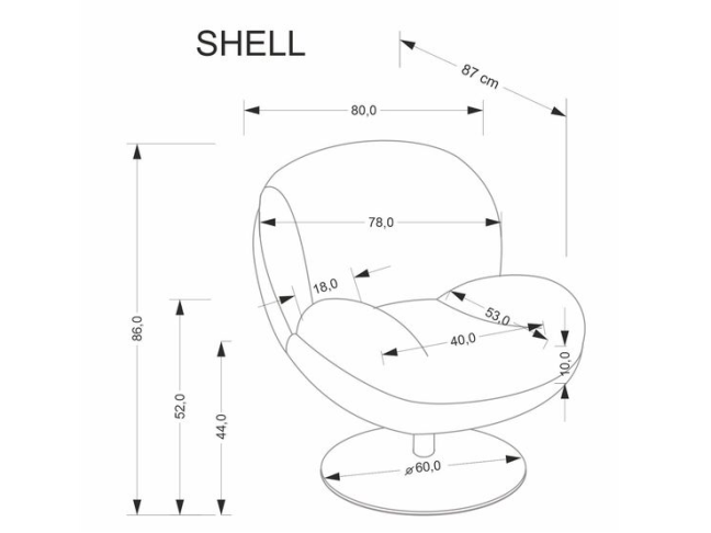 Sukamas fotelis SHELL 2 Sukamas fotelis SHELL 2