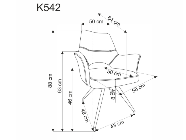 Sukamoji kėdė K-542 13 Sukamoji kėdė K-542 13