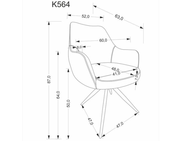 Sukamoji kėdė K-564 10 Sukamoji kėdė K-564 10
