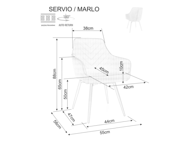 Sukamoji kėdė MARLO VELVET 10 Sukamoji kėdė MARLO VELVET 10