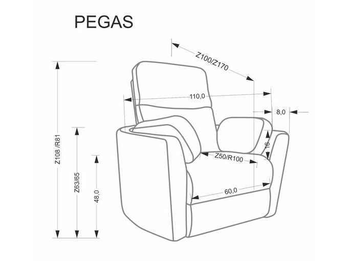 Išskleidžiamas fotelis PEGAS 4 Išskleidžiamas fotelis PEGAS 4
