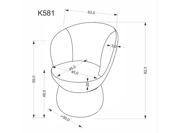 Sukamoji kėdė K-581 9 Sukamoji kėdė K-581 9