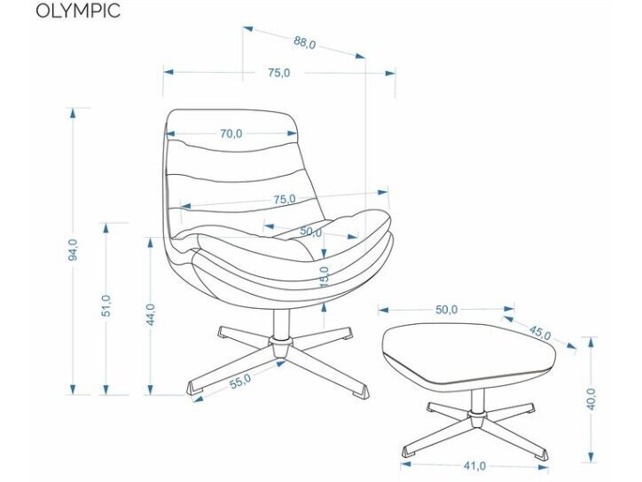 Sukamas fotelis su pakoju OLYMPIC 2 Sukamas fotelis su pakoju OLYMPIC 2