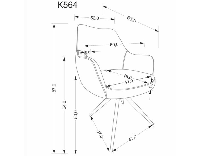 Sukamoji kėdė K-564 10 Sukamoji kėdė K-564 10