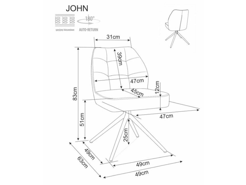 Sukamoji kėdė JOHN RAVEN 5 Sukamoji kėdė JOHN RAVEN 5