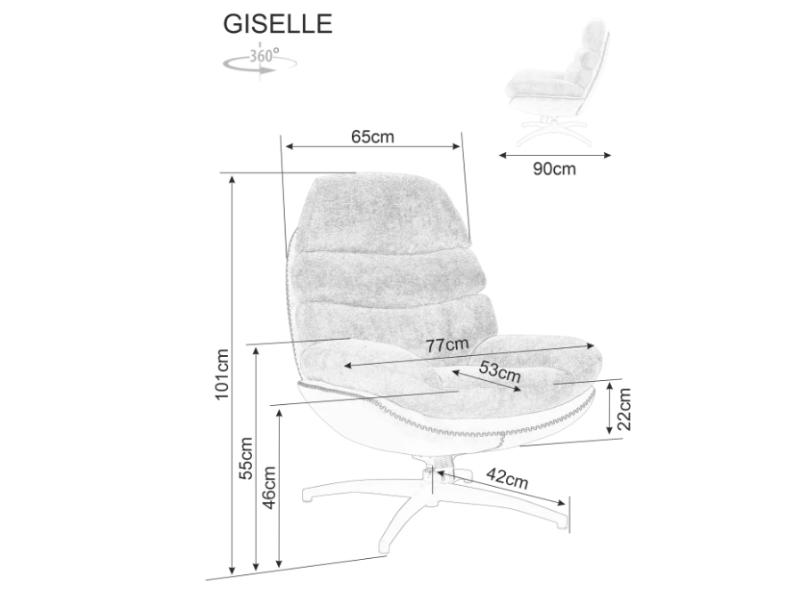 Sukamas fotelis GISELLE 4 Sukamas fotelis GISELLE 4