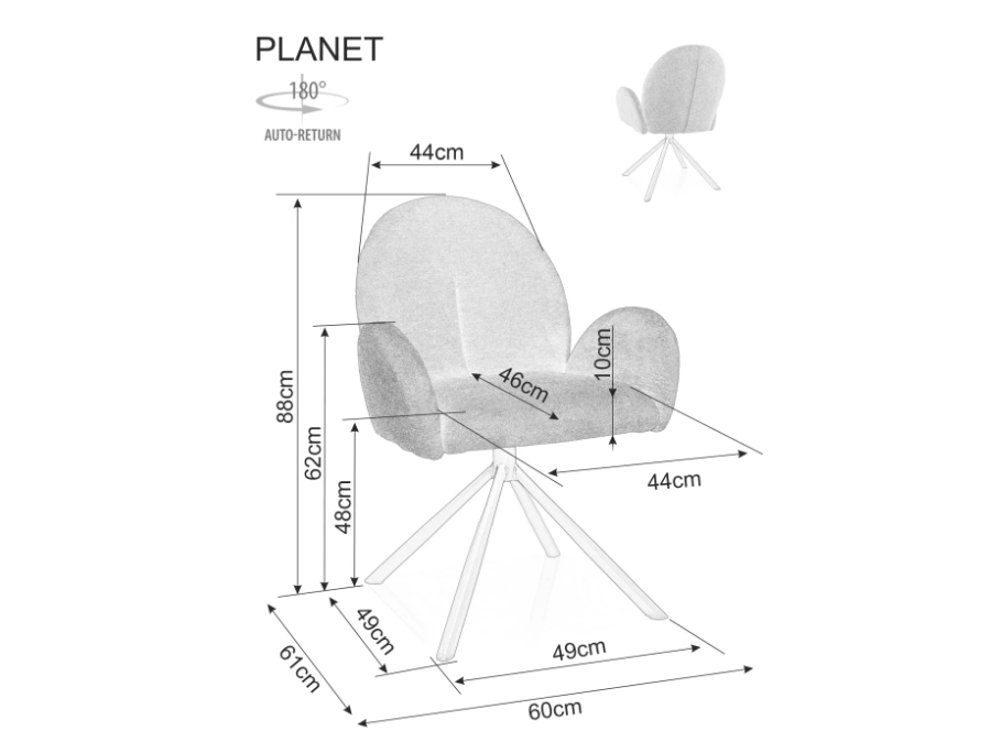 Sukamoji kėdė PLANET RAVEN 9 Sukamoji kėdė PLANET RAVEN 9