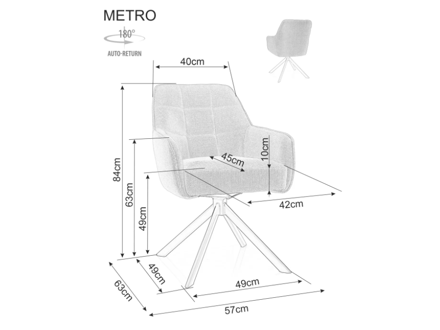 Sukamoji kėdė METRO BJORN 8 Sukamoji kėdė METRO BJORN 8