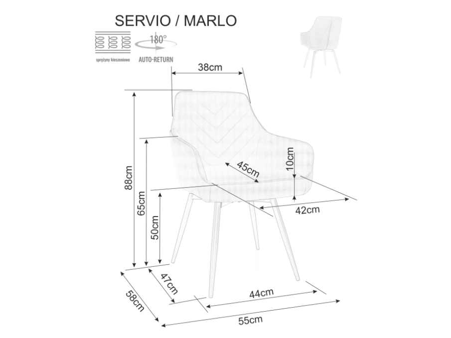 Sukamoji kėdė SERVIO VELVET 7 Sukamoji kėdė SERVIO VELVET 7