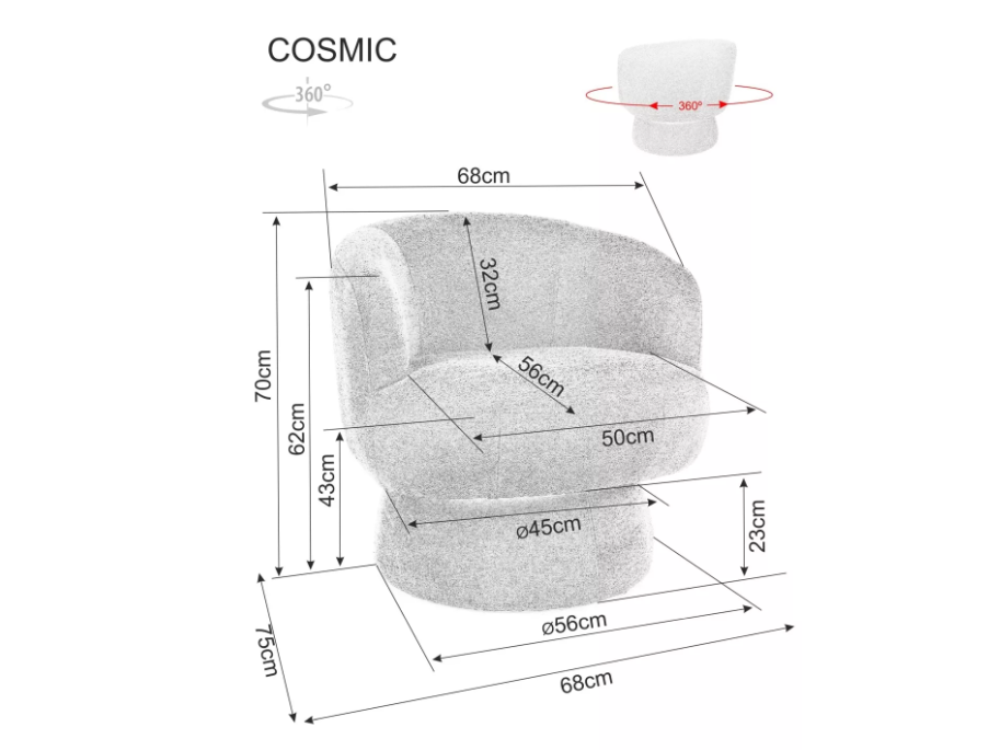 Sukamas fotelis COSMIC RAVEN 4