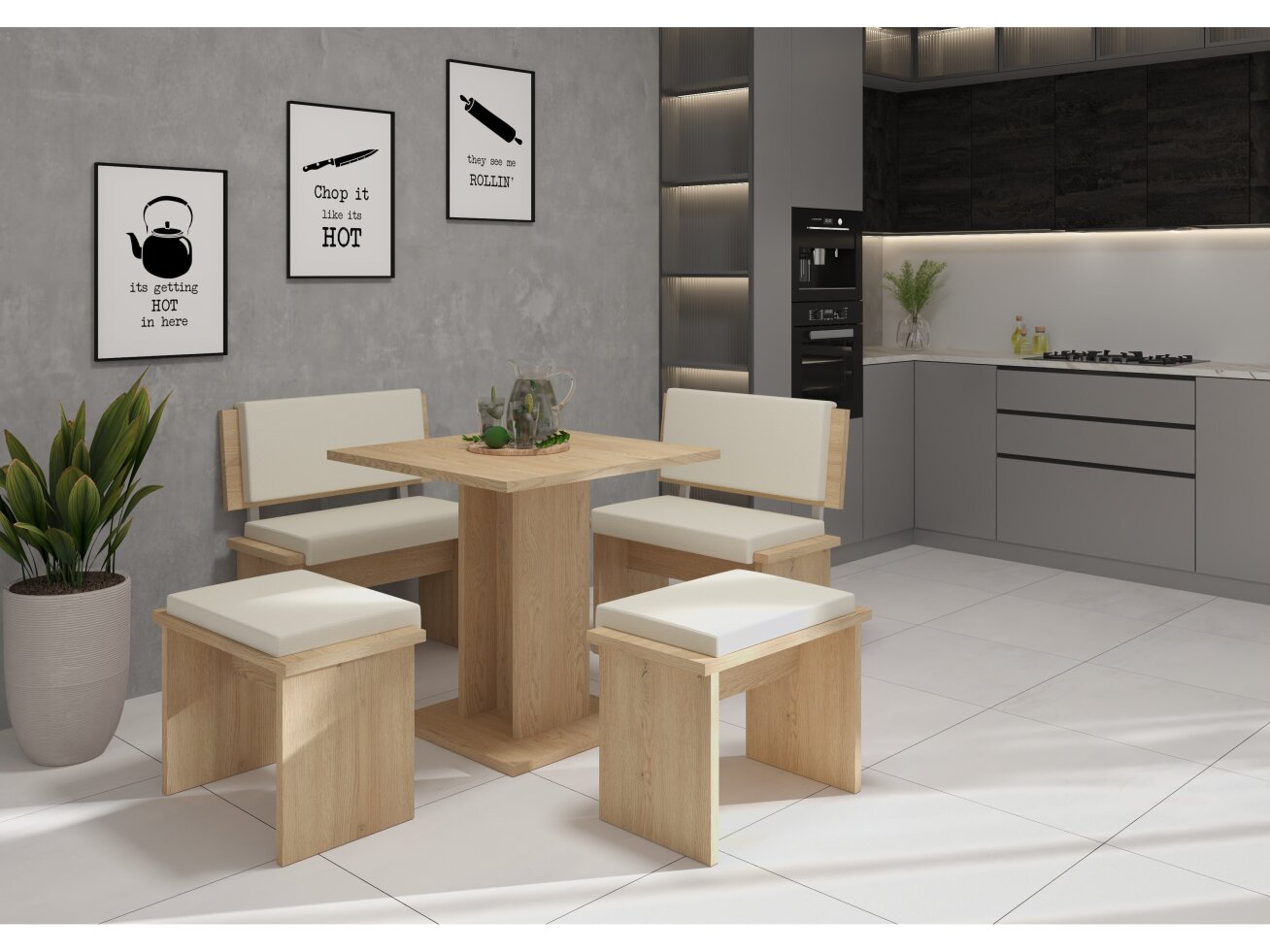 Valgomojo komplektas BOND mažas eko smėlio