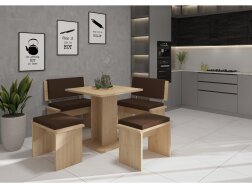 Valgomojo komplektas BOND mažas eko ruda