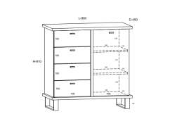 Svetainės baldų komplektas CROSS 1