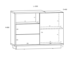 Svetainės baldų komplektas HYBRID 2
