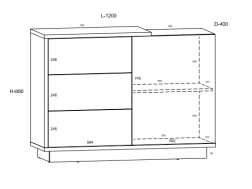 Svetainės baldų komplektas HYBRID 4